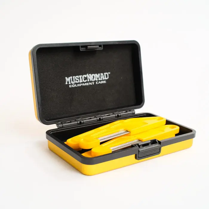 MusicNomad - 6 pc. Electric Guitar Diamond-Coated Nut File Set - Light Strings - With Storage Case- MN668 Direct From Manufacturer