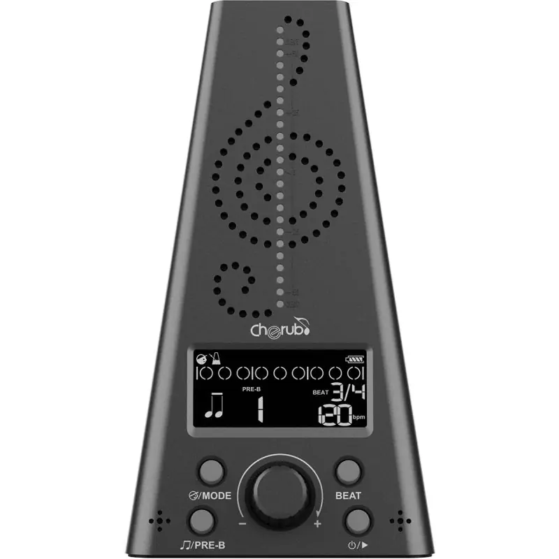 Cherub - Rechargeable Metro-Tuner Electronic Metronome - Black- WMT-230 Premium
