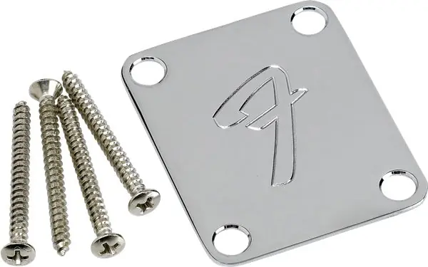 Fender - 4-Bolt Vintage-Style Neck Plate "F" (Chrome) 0991448100 Special Discount