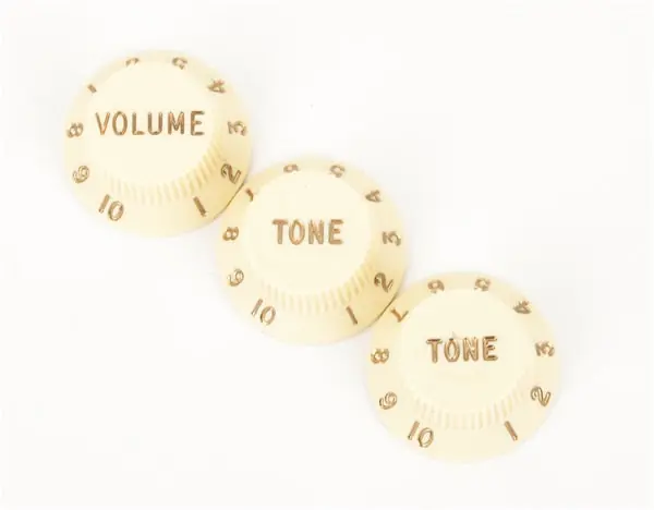 Fender - Stratocaster® Knobs, Aged White (Volume, Tone, Tone) (3) 0991369000 Clearance