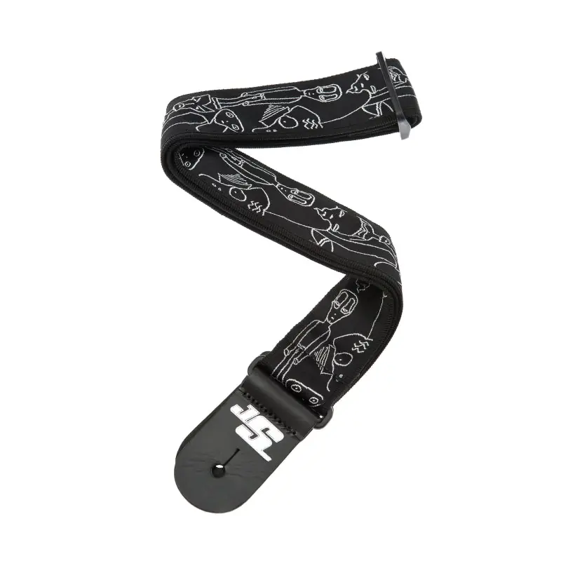 Viral D'Addario Accessories - Joe Satriani Guitar Strap, Silver Sketches50JS05