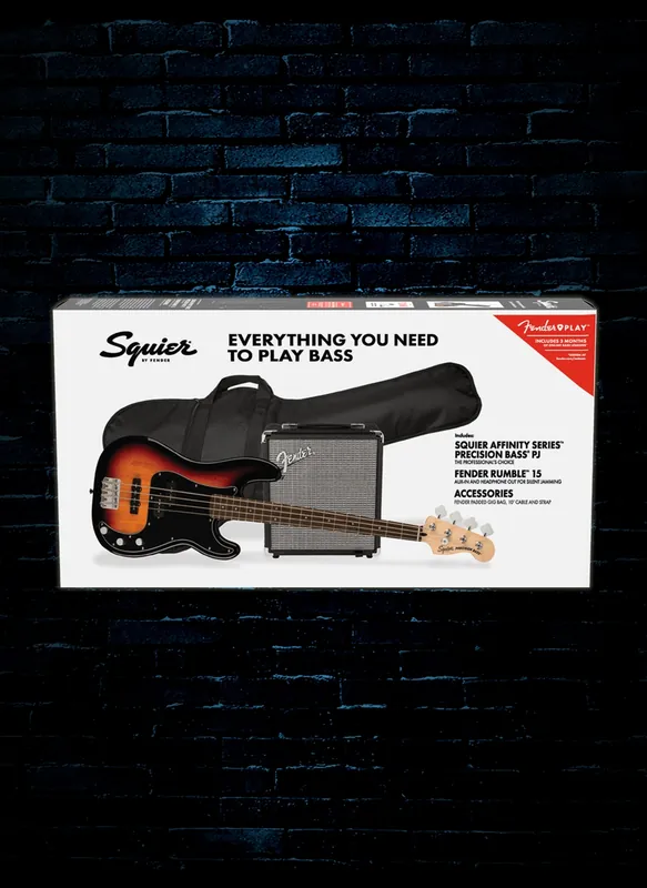 Sale Squier Affinity Series Precision Bass PJ Starter Pack - 3-Color Sunburst