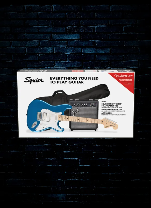 Squier Affinity Series Strat HSS Starter Pack - Lake Placid Blue Direct From Manufacturer