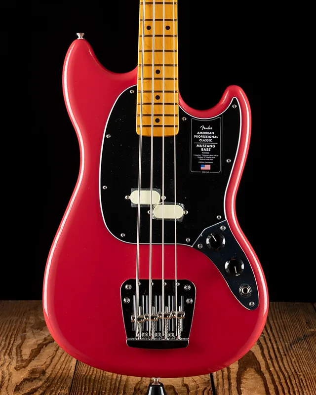 Secure Checkout Fender American Professional Classic Mustang Bass - Faded Dakota Red