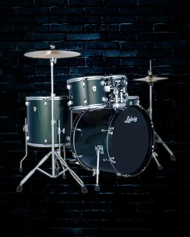 Latest Ludwig Accent Series Drive 5-Piece Drum Set -Jade Dust
