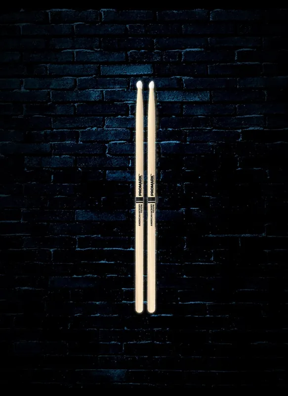 Promark TX747N Hickory 747 Nylon Tip Drumsticks Brand New