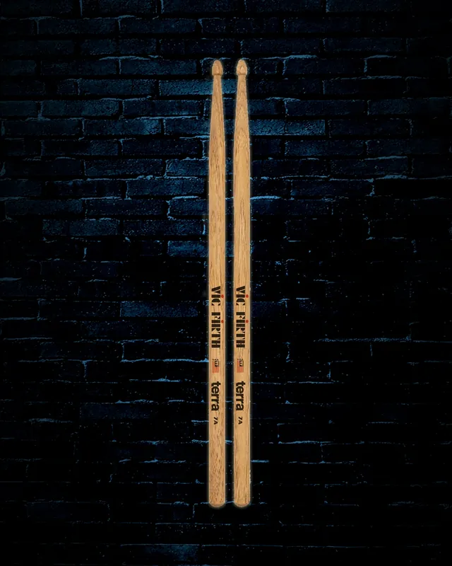 Fresh Stock Vic Firth American Classic Terra 7A Wood Tip Hickory Drumsticks