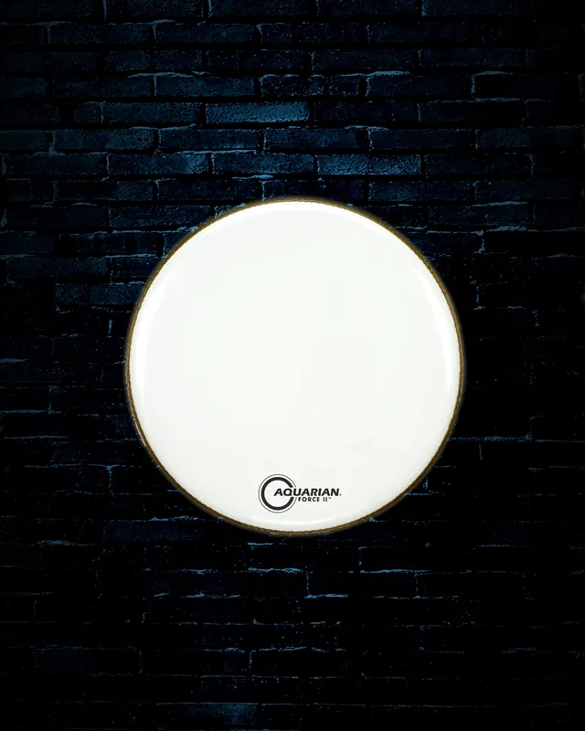 Aquarian 22" Resonant Force II White Gloss Bass Drumhead Top Pick