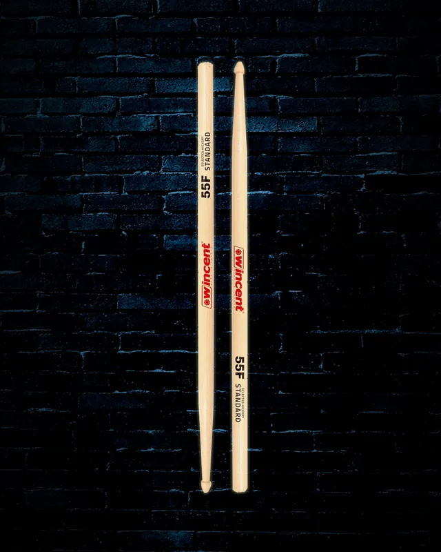 Wincent 55F Hickory Standard Taper Drumsticks Handmade