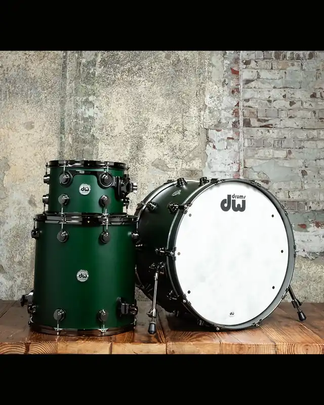 DW Collector's Series 3-Piece Drum Set - Hunter Green Hard Satin Bargain