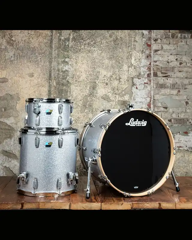 Warranty Included Ludwig Classic Maple 3-Piece Drum Set - Silver Sparkle