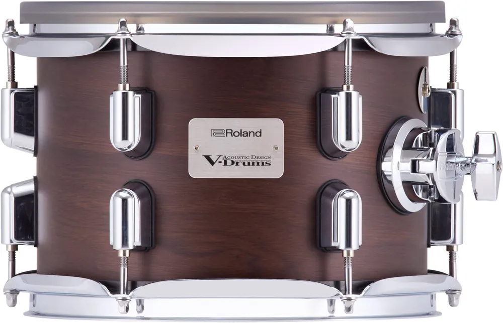 Roland - PDA100 Tom Pad - V-Drums Acoustic Design Tom Pad with Full-Size Wood Shell and Dual Zones - Satin Walnut Premium
