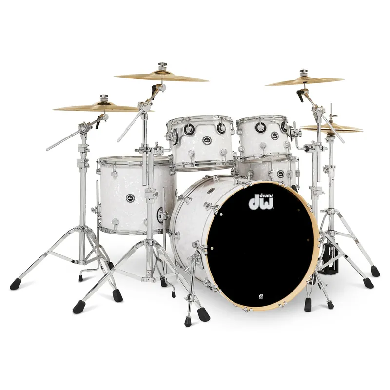 Discount DW Drums - DWe 5-Piece Drum Kit Bundle - DEKTFP05TBWMCP White Marine Pearl Finish Ply