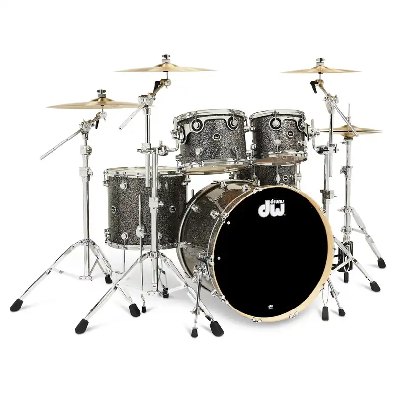 DW Drums - DWe 5-Piece Drum Kit Bundle - DEKTFP05TB070CP Black Galaxy Finish Ply Free Delivery