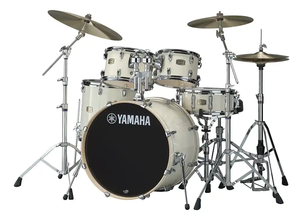 Yamaha - Stage Custom Birch 5-Piece Shell Kit - SBX0F56CW - With HW680W Hardware Pack- Classic White - 20" Bass Drum Genuine