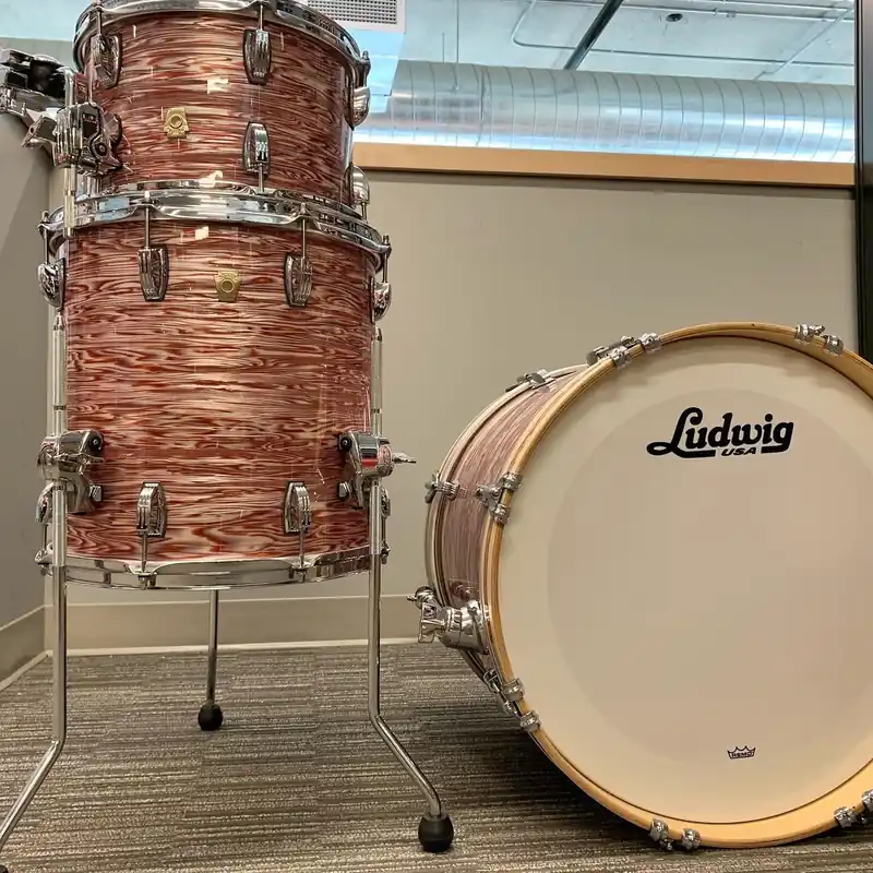 Low Price Ludwig - Classic Maple Series Downbeat 3-Piece Shell Pack Vintage Pink Oyster