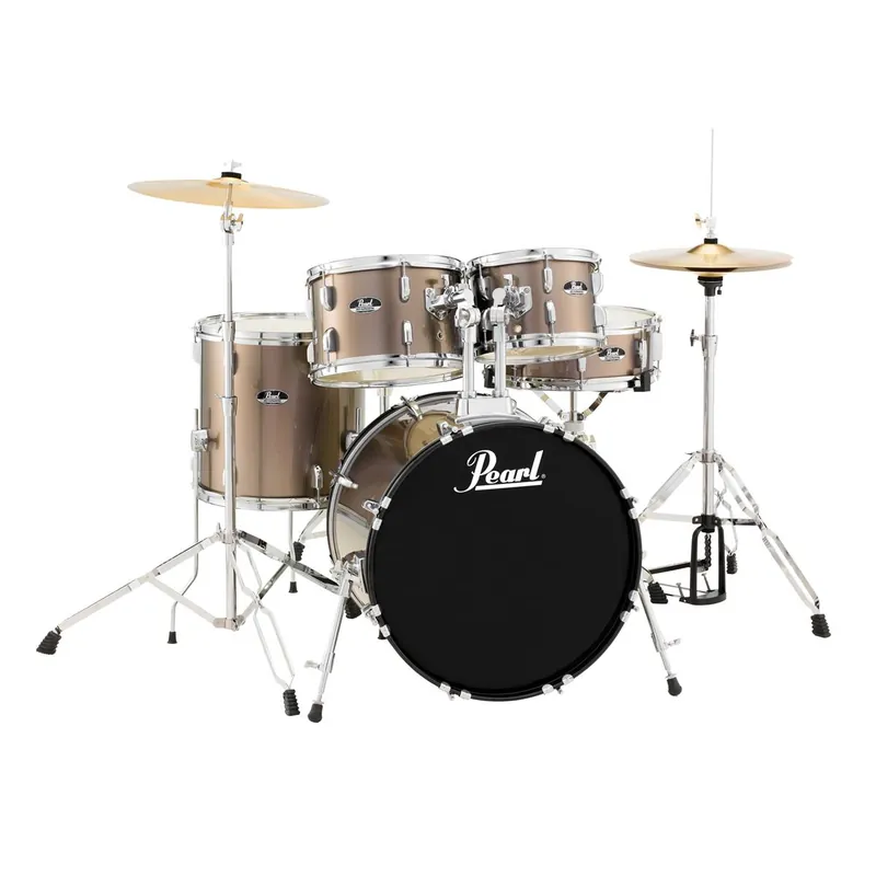 Pearl - Roadshow 5-Piece Drum Set Bronze Metallic RS505CC707 with Hardware & Cymbals Big Sale