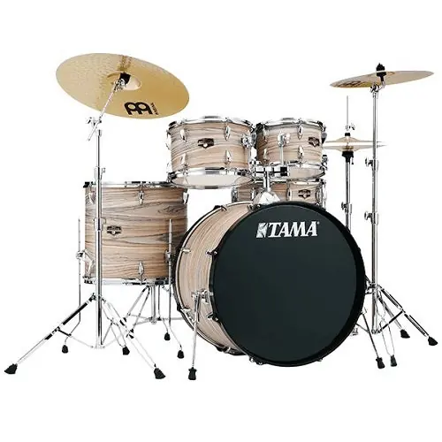 Tama - Imperialstar 5-piece Drum Kit Natural Zebrawood Wrap with Meinl HCS Cymbals IE52CNZW Best Choice