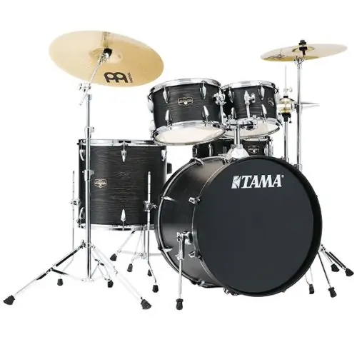 Free Delivery Tama - Imperialstar 5-piece Drum Kit Black Oak Wrap with Meinl HCS Cymbals IE52CBOW