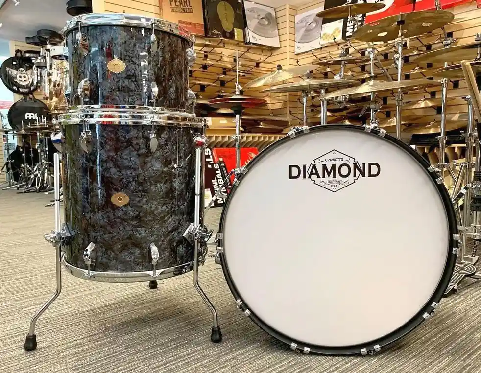 Mega Sale Craviotto - Diamond Drums 3-piece Shell Kit 13T/16FT/22BD Black Diamond