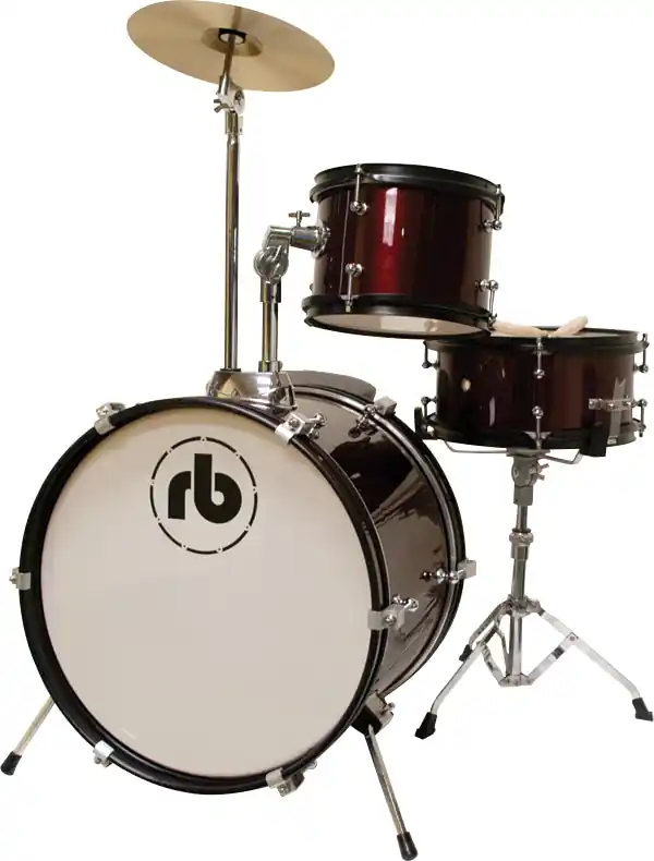 Hassle-Free Returns RB Percussion & Accessories - 3-Piece Junior Drum Kit Metallic Wine Red RB-JR3-MWR