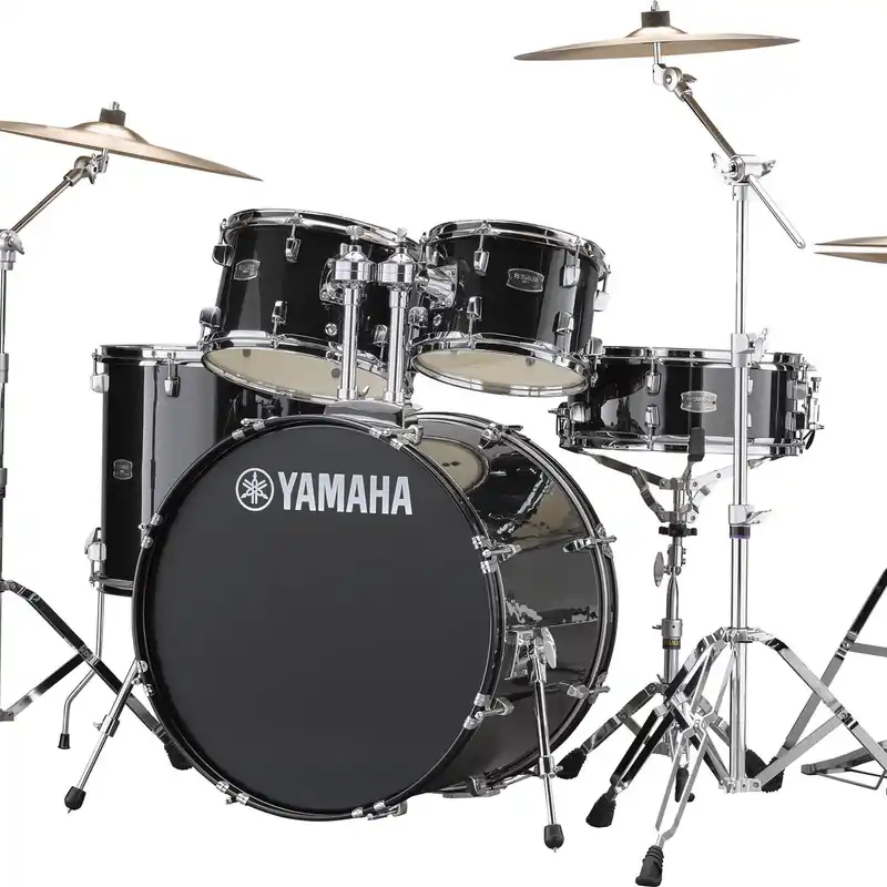 Last Chance Yamaha - Rydeen 5-Piece Drum Kit Black Glitter with Hardware and Cymbals RDP2561 BLG