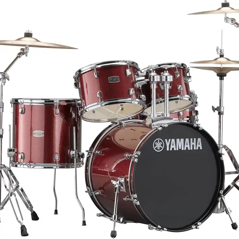 Super Sale Yamaha - Rydeen 5-Piece Drum Kit Burgundy Glitter with Hardware and Cymbals RDP0561 BGG