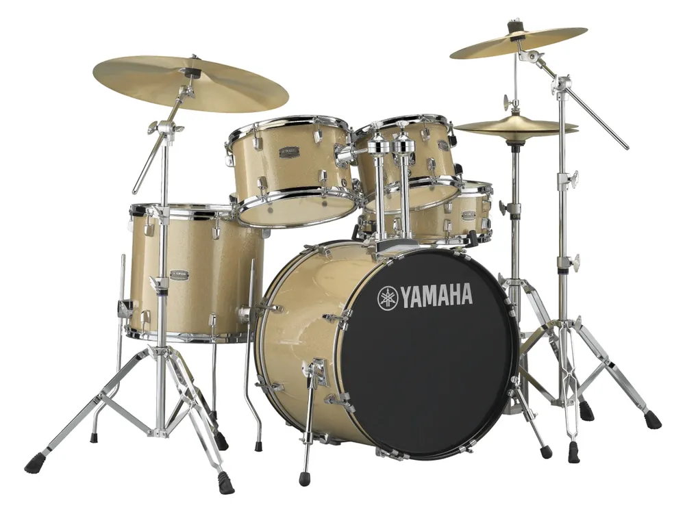 Top Rated Yamaha - Rydeen 5-Piece Drum Kit Champagne Glitter with Hardware RDP0561 CPG