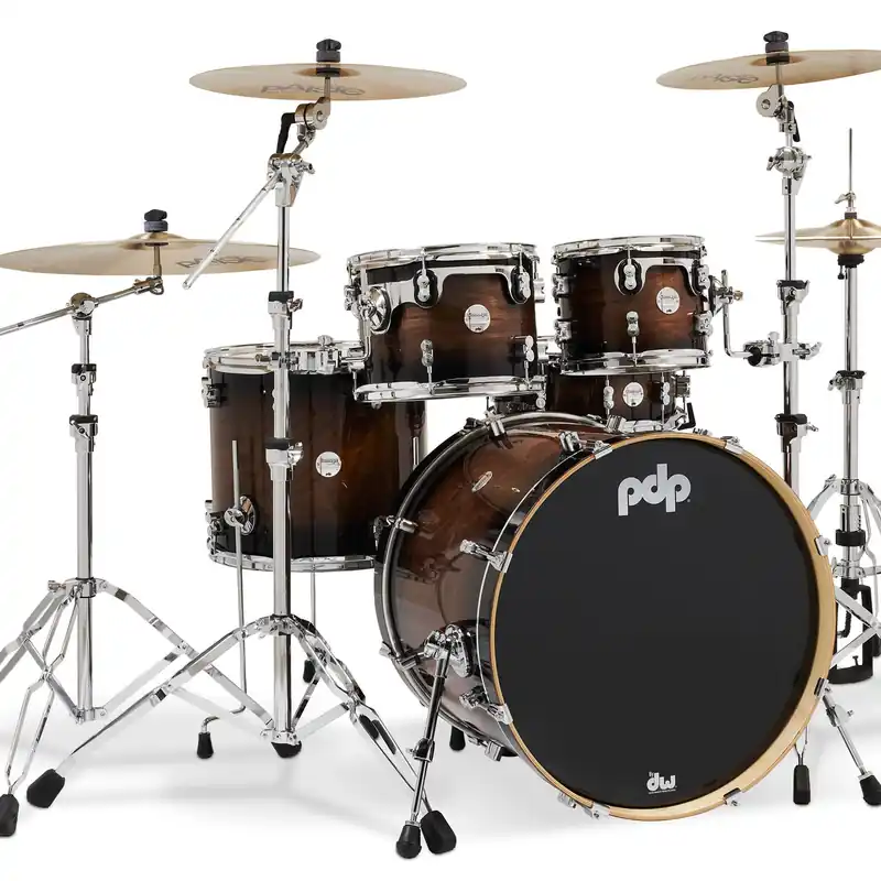 PDP - Concept Exotic Shell Pack, 5 pc, 22" - Walnut to Charcoal Burst Lacquer - PDCMX2215WC In Demand