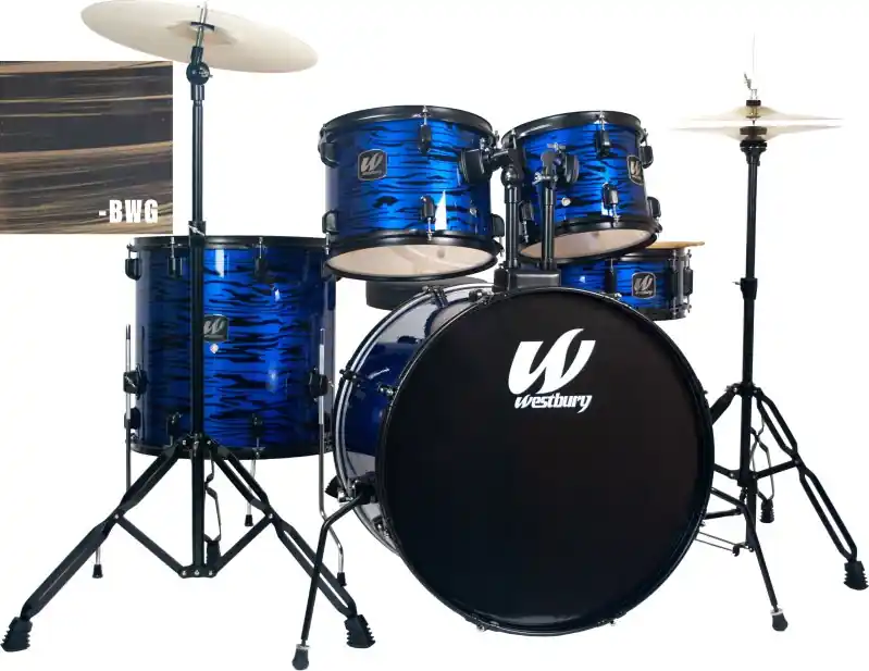 Westbury - 400 Series 5-Piece Studio Drumset Black Woodgrain W465TC-BWG Hassle-Free Returns