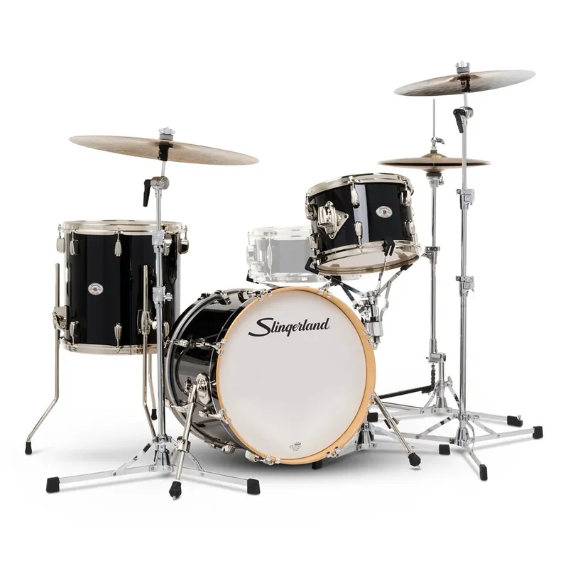 Modern Slingerland - Studio King 3-Piece Shell Kit Del Norte Black Lacquer - SDKTSKK18N03ARDNB