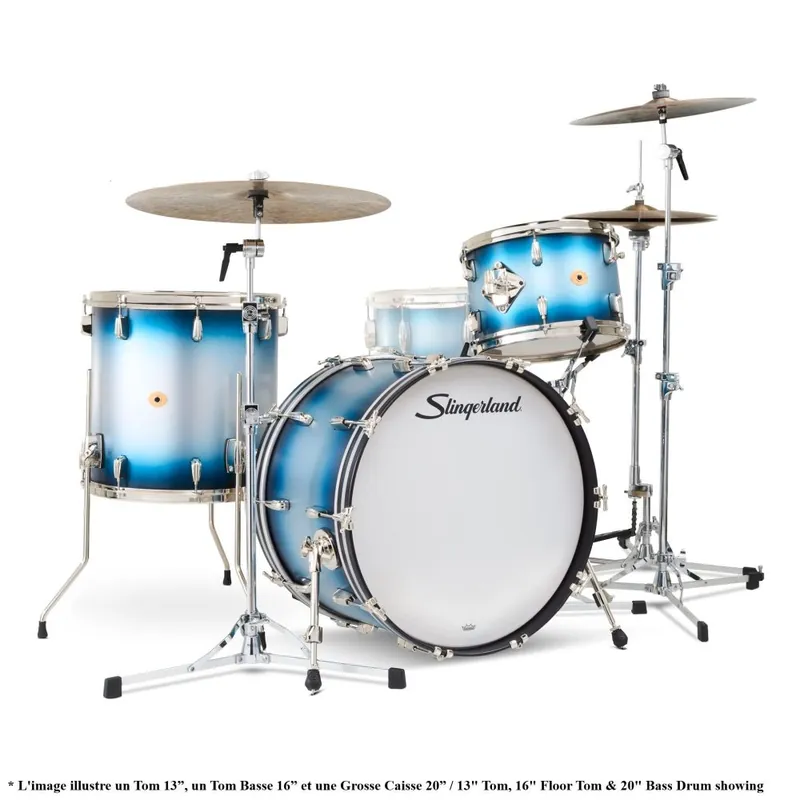 Slingerland - Radio King 3-Piece Shell Kit Blue and Silver Lacquer Markdown