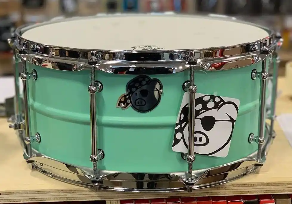 Pork Pie - Green Aluminum Snare 6.5x14 Top Rated