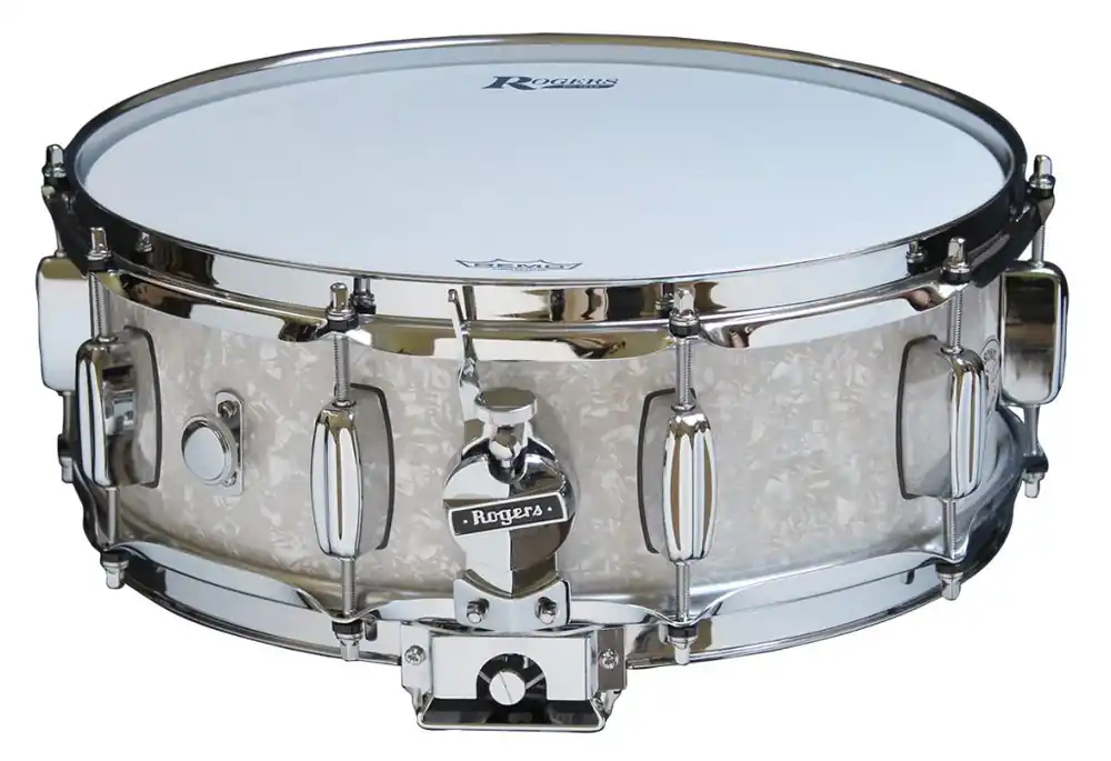 Top Pick Rogers - Dyna-Sonic Snare Drum 5x14 Model No. 32 White Marine Pearl