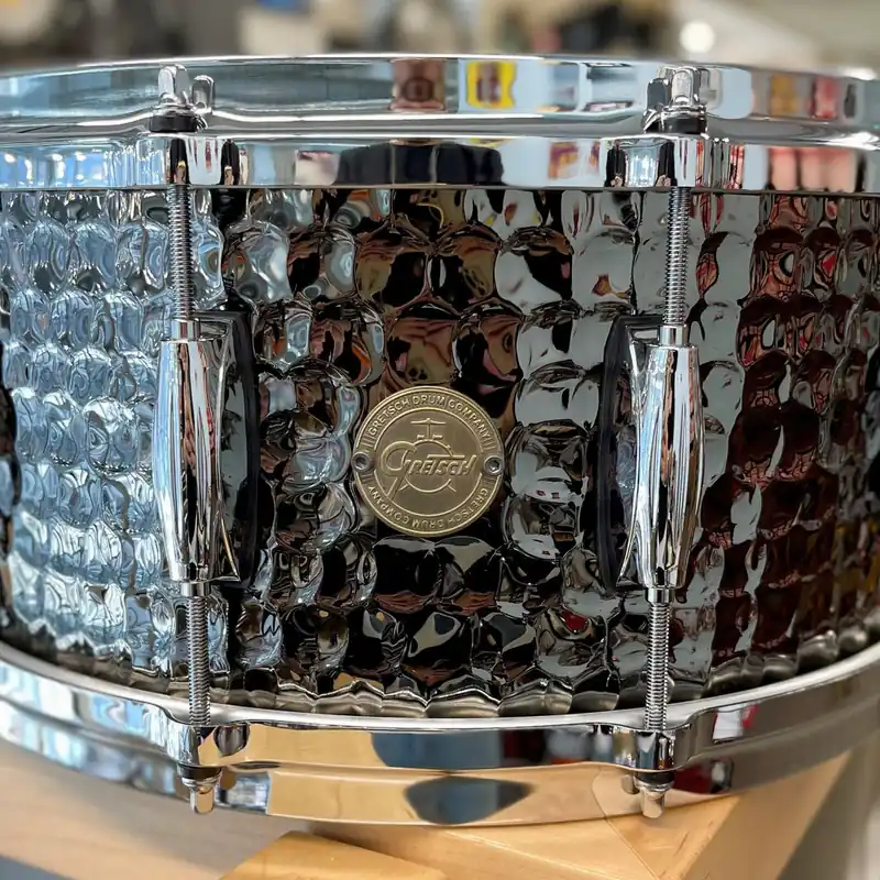 Gretsch - Hammered Black Steel Snare Drum 6.5x14 S1-6514-BSH Big Sale