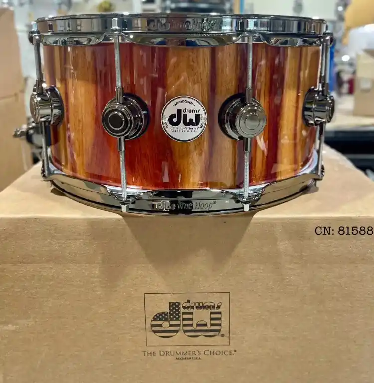 DW Drums - Collector's Series Snare 6.5x14 Exotic Paduk with Black Nickel Hardware New Release