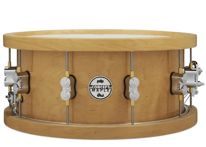 PACIFIC DRUMS & PERC - 6.5" x 14" Concept Series Wood Hoop 20-ply Maple Snare - PDSN6514NAWH Today Only