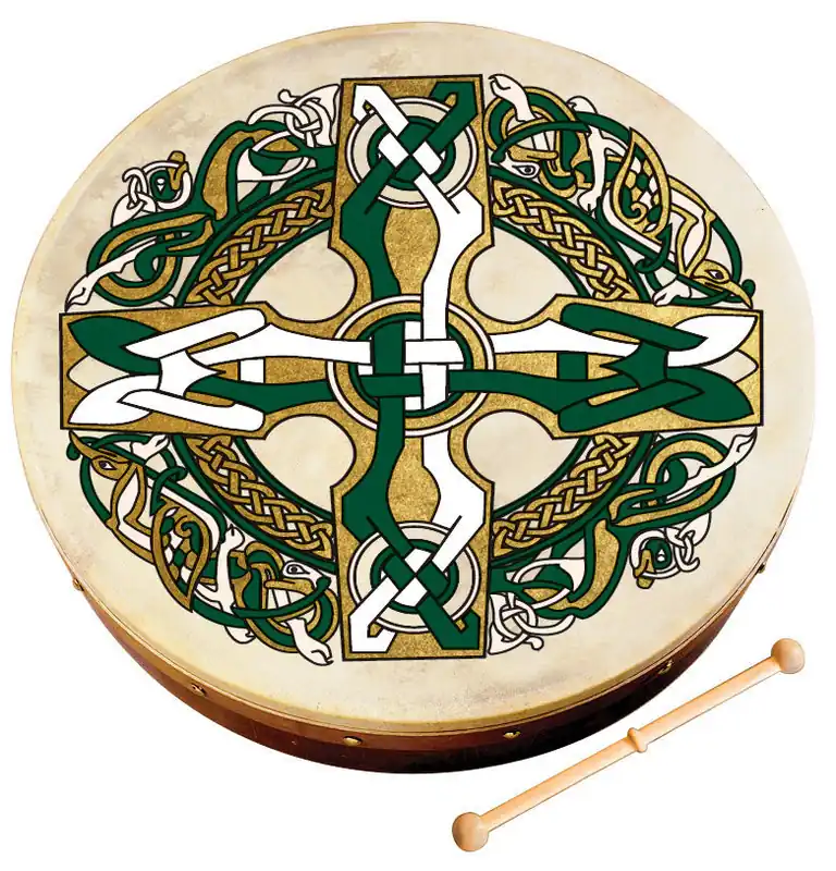 Cheap Waltons - 8" Celtic Design Bodhran Gaelic Cross -1953