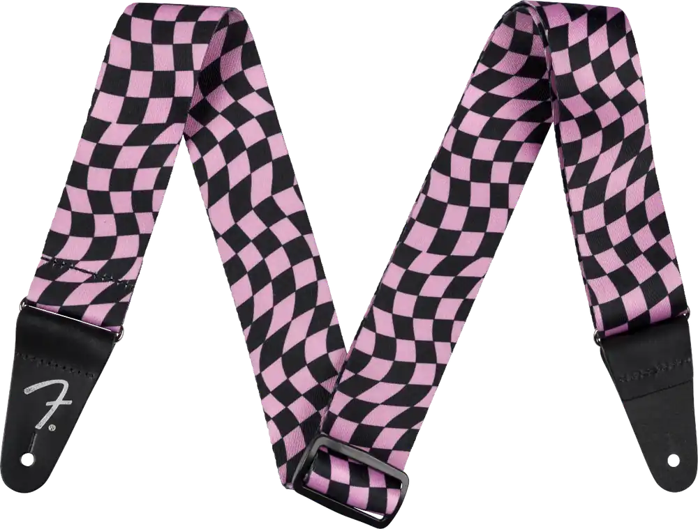 Buy Today Fender - Wavy Checkerboard Polyester Strap - Pink - 099-0637-270