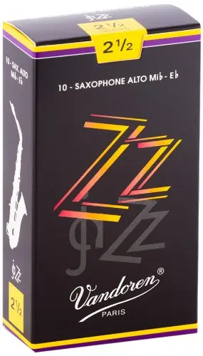 Vandoren - Alto Sax ZZ Reeds Strength 2.5; Box of 10 - SR4125 Exclusive