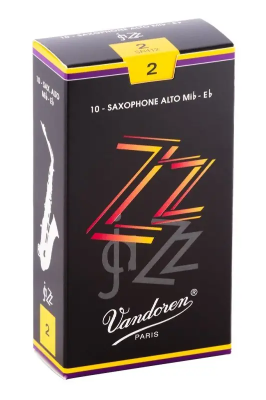 Original Vandoren - Alto Sax ZZ Reeds Strength 2; Box of 10 - SR412