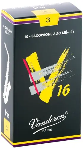 Warranty Included Vandoren - Alto saxophone V16 Reeds Strength 3; Box of 10 - SR703