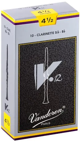 Buy Online Vandoren - Bb Clarinet V.12 Reeds Strength 4.5; Box of 10 - CR1945