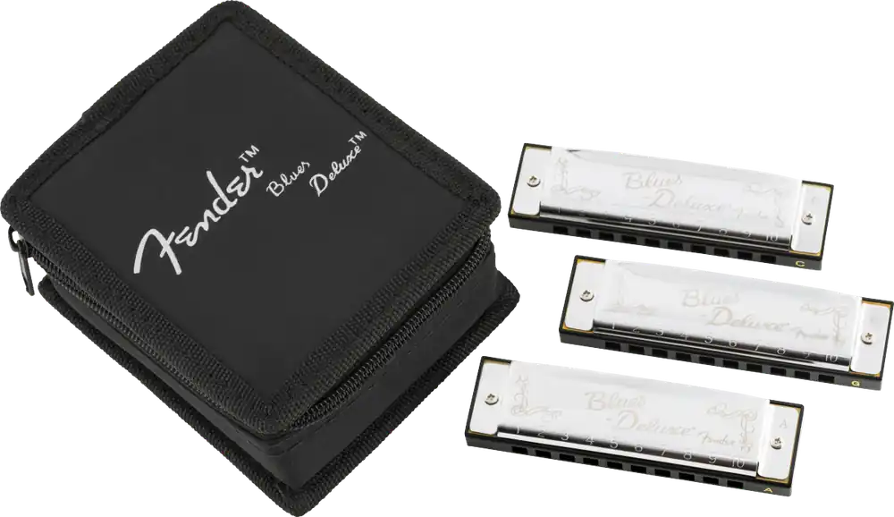 Low Price Fender -Blues Deluxe Harmonicas - 3 Pack with Case - C-G-A - 099-0701-021