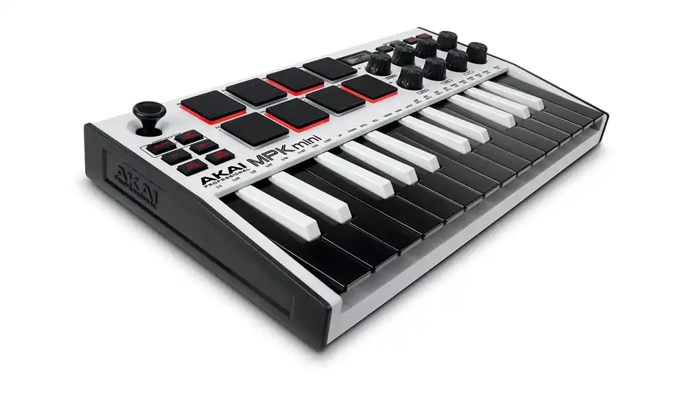 Authentic Akai Professional - MPK Mini MK III Limited-Edition White 25-Key Keyboard Controller- MPKMINI3W