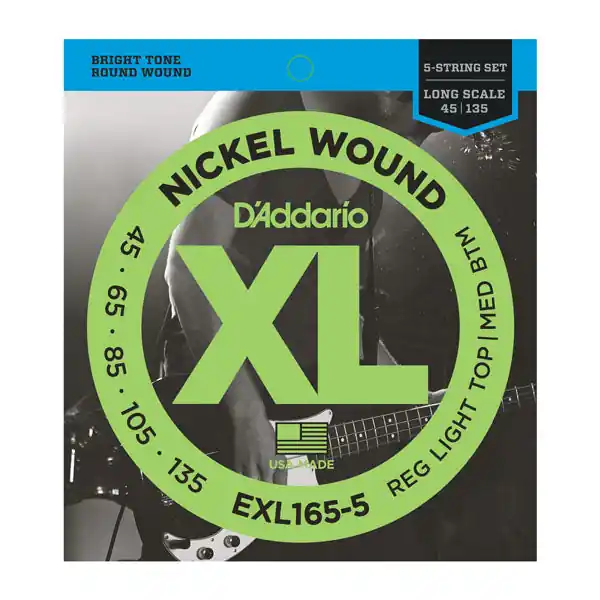 Professional Grade D'Addario - XL165-5 - Electric 5-String Bass Guitar
