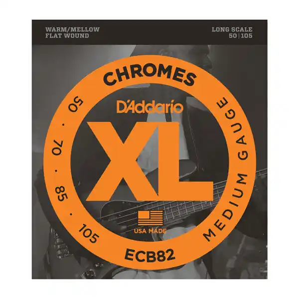 D'Addario - ECB82 Chromes Bass Guitar Strings- Medium- 50-105- Long Scale Money Back Guarantee