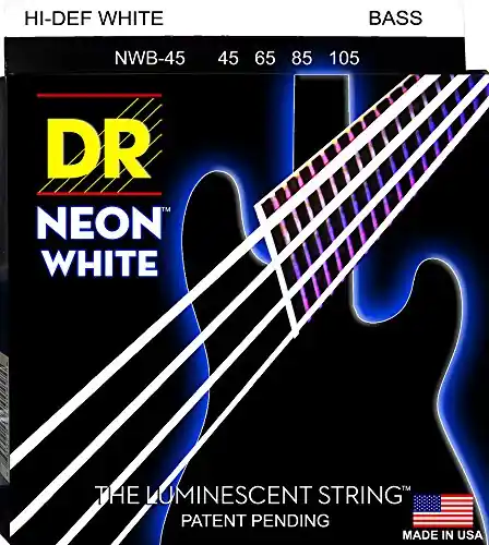 DR Strings - DR NWB-45 Neon WHT 45-105 Worldwide Shipping