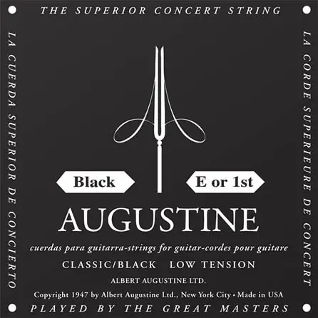 Augustine - Classic/Black – Low Tension Nylon Guitar String (Single String) E (1st) Original