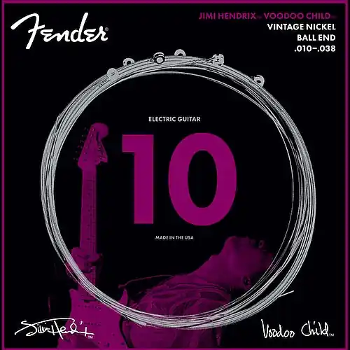 Fender - Jimi Hendrix Voodoo Child Ball End Nickel 10-38 - 073-0150-609 Warranty Included